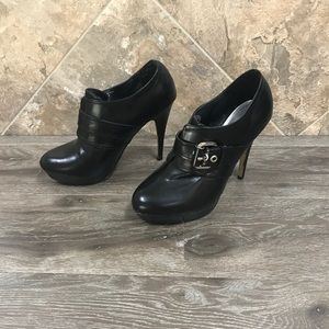 J-Lo Black Leather Platform Bootie